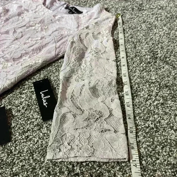 Lulus $69 All For You Lilac Purple Lace Dress Sz S Sheath Stretch 3/4 Sleeve - Picture 6 of 10